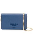 Prada Saffiano Wallet Bag - Blue