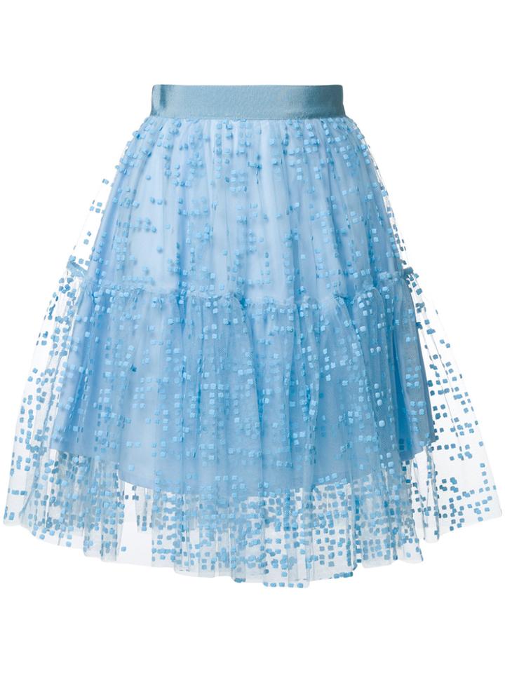 Si Jay Tulle A-line Skirt - Blue