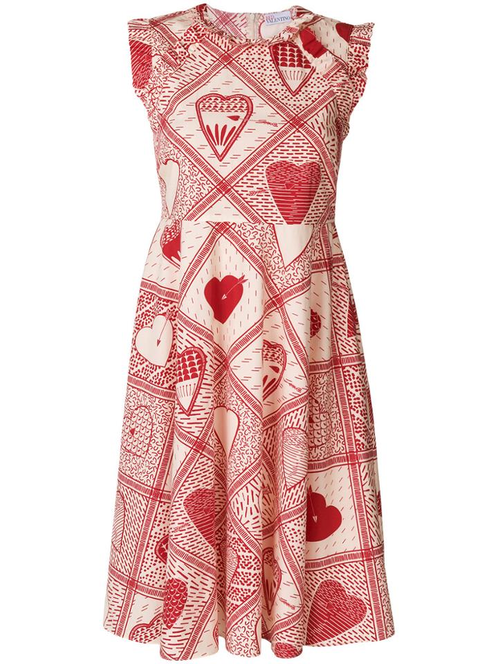Red Valentino Heart Motif Skater Dress