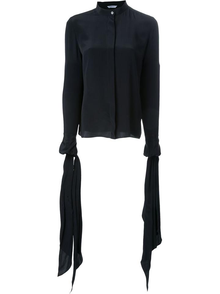 Dion Lee Cuff Tie Blouse, Women's, Size: 12, Black, Silk