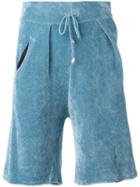 Laneus Ribbed Bermuda Shorts, Men's, Size: 48, Blue, Nylon/viscose