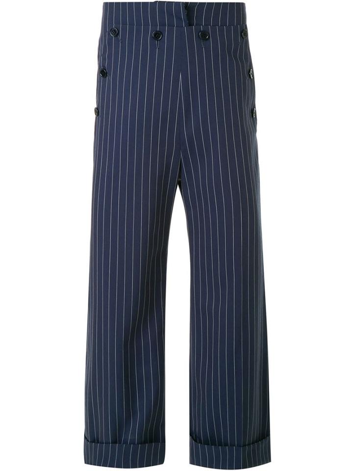 Fad Three Cropped Pinstripe Trousers