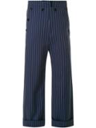 Fad Three Cropped Pinstripe Trousers