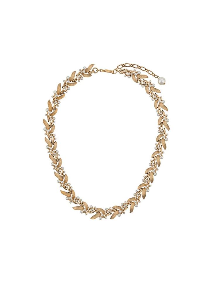 Susan Caplan Vintage 1960's Floral Motif Necklace - Gold