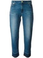 Michael Michael Kors Released-hem Straight-leg Jeans, Women's, Size: 0, Blue, Cotton/spandex/elastane