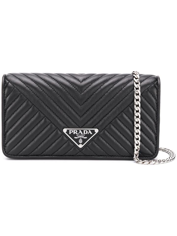 Prada Quilted Clutch Bag - Black