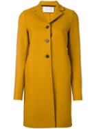 Harris Wharf London Hooded Single Breasted Coat, Women's, Size: 40, Yellow/orange, Virgin Wool