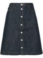 A.p.c. Buttoned Denim Skirt - Blue
