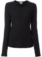James Perse Round Neck Longsleeved T-shirt - Black