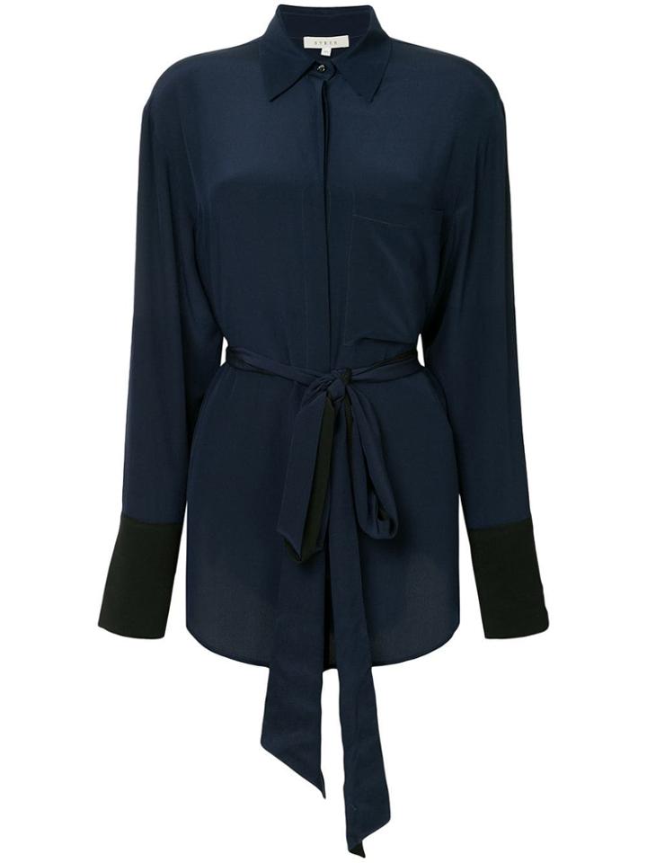 Sykes Belted Shirt Dress - Blue