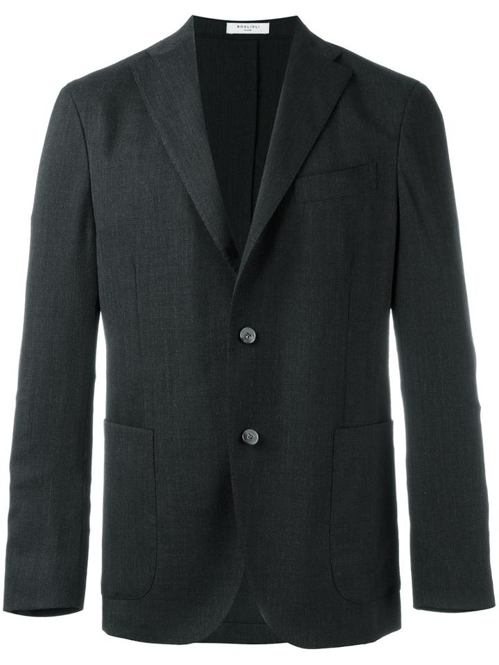 Boglioli Three-button Blazer, Men's, Size: 52, Blue, Spandex/elastane/virgin Wool/cupro