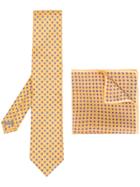 Canali Printed Tie Set - Yellow & Orange