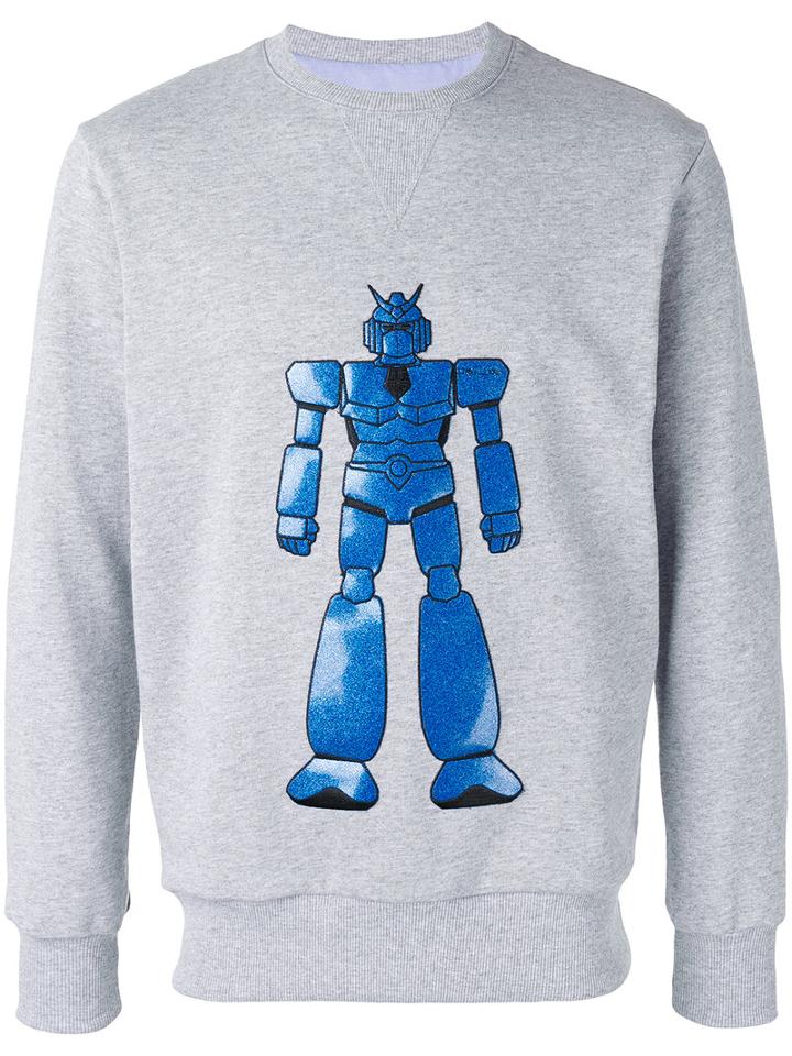 Lc23 - Embroidered Robot Sweatshirt - Men - Cotton - M, Grey, Cotton
