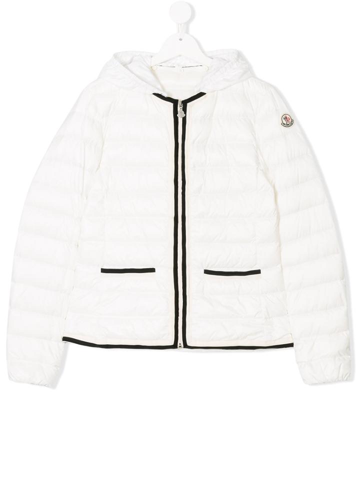 Moncler Kids Teen Padded Hooded Jacket - White