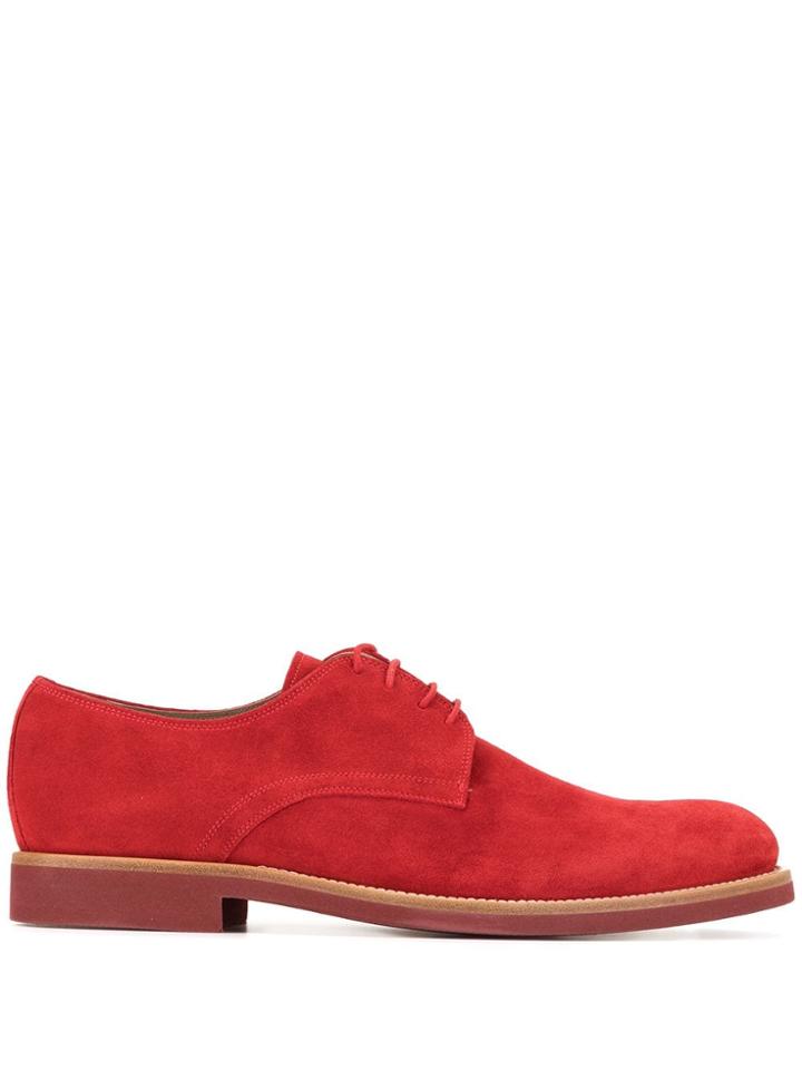 Manolo Blahnik Tonal Derby Shoes - Red