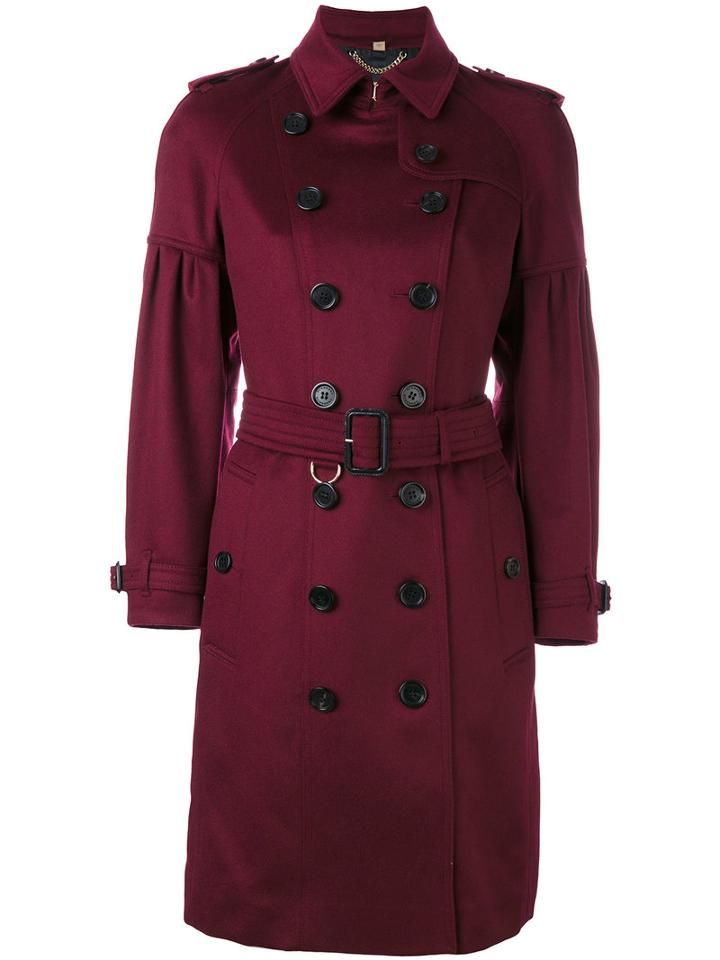 Burberry - Belted Trench Coat - Women - Cashmere - 8, Red, Cashmere