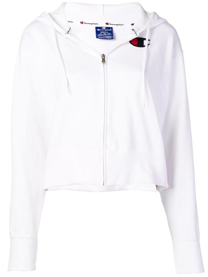 Champion Zipped Hoodie - White
