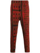 Homme Plissé Issey Miyake Geometric Print Pleated Trousers - Brown