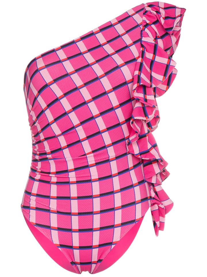 Paper London Pink And Purple Coconut Ruffle-trim Swimsuit - Pink &