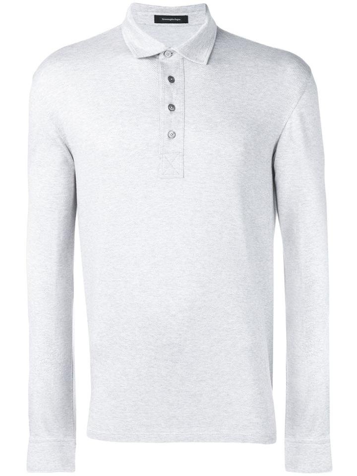 Ermenegildo Zegna Long Sleeved Polo Shirt - Grey