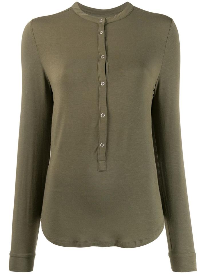 Majestic Filatures Band Collar Jersey Top - Green