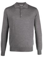 Canali Long-sleeve Polo Shirt - Grey
