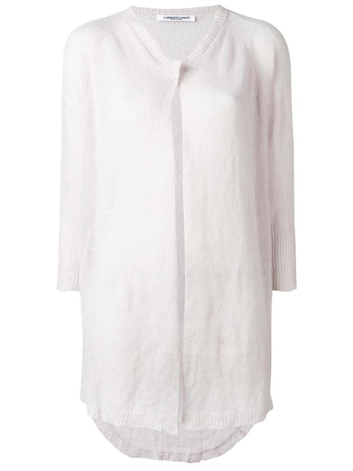 Lamberto Losani Asymmetric Open Cardigan, Pink/purple, Cashmere/silk/other Fibers