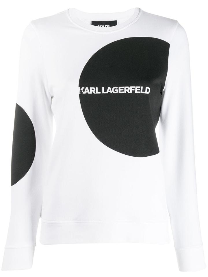 Karl Lagerfeld Dot Detail Logo Sweatshirt - White