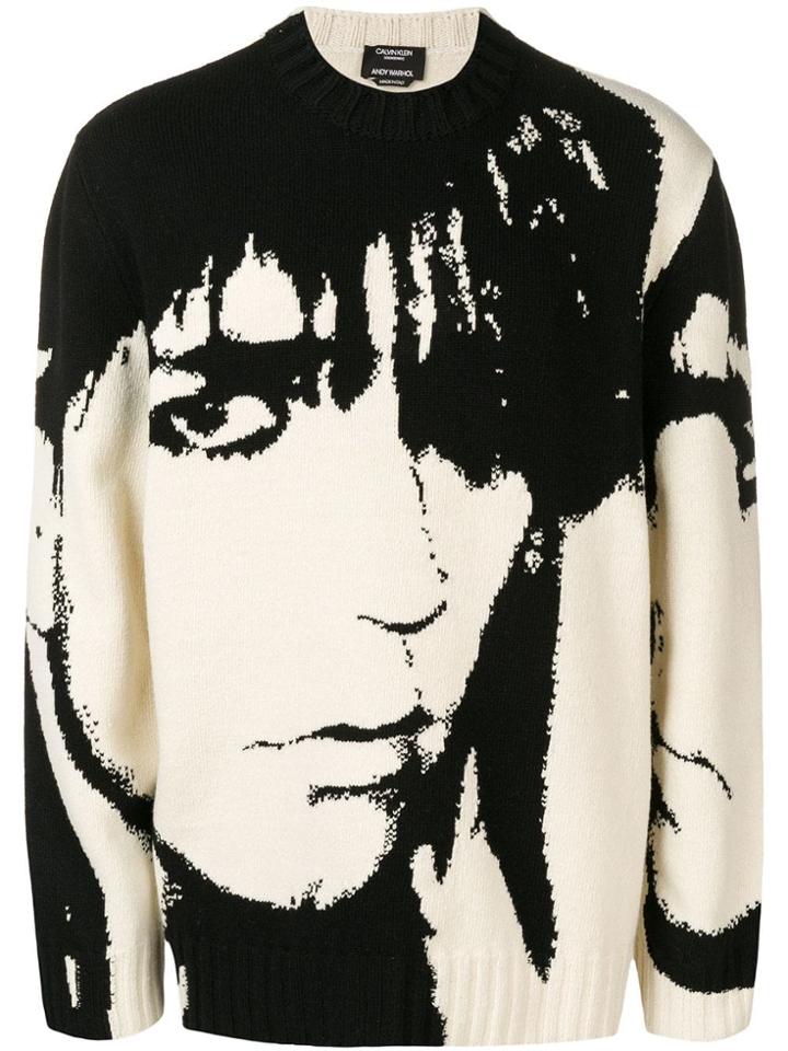 Calvin Klein 205w39nyc Intarsia Face-print Jumper - Black