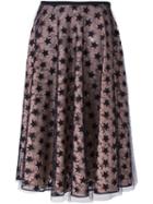No21 'layered Star And Lace' Skirt, Women's, Size: 38, Black, Silk/cotton/polyamide/viscose