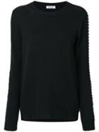 P.a.r.o.s.h. - Studded Sleeves Sweatshirt - Women - Wool - L, Black, Wool