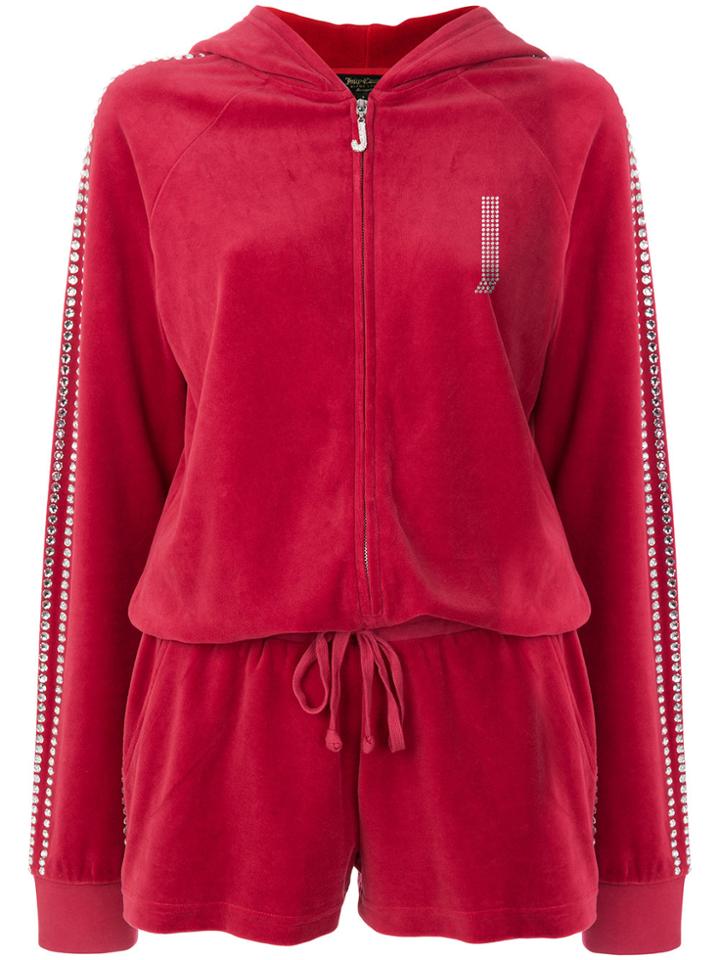Juicy Couture Customisable Velour Jumpsuit - Red