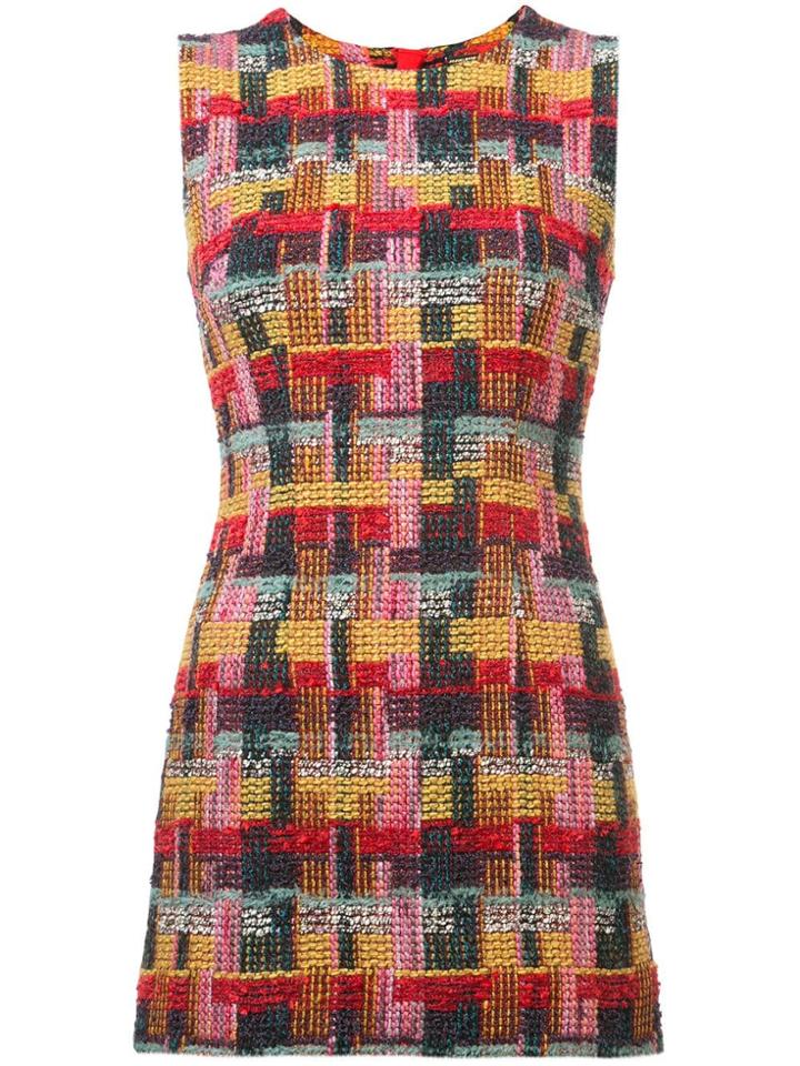 Adam Lippes Tweed Fitted Mini Dress - Red