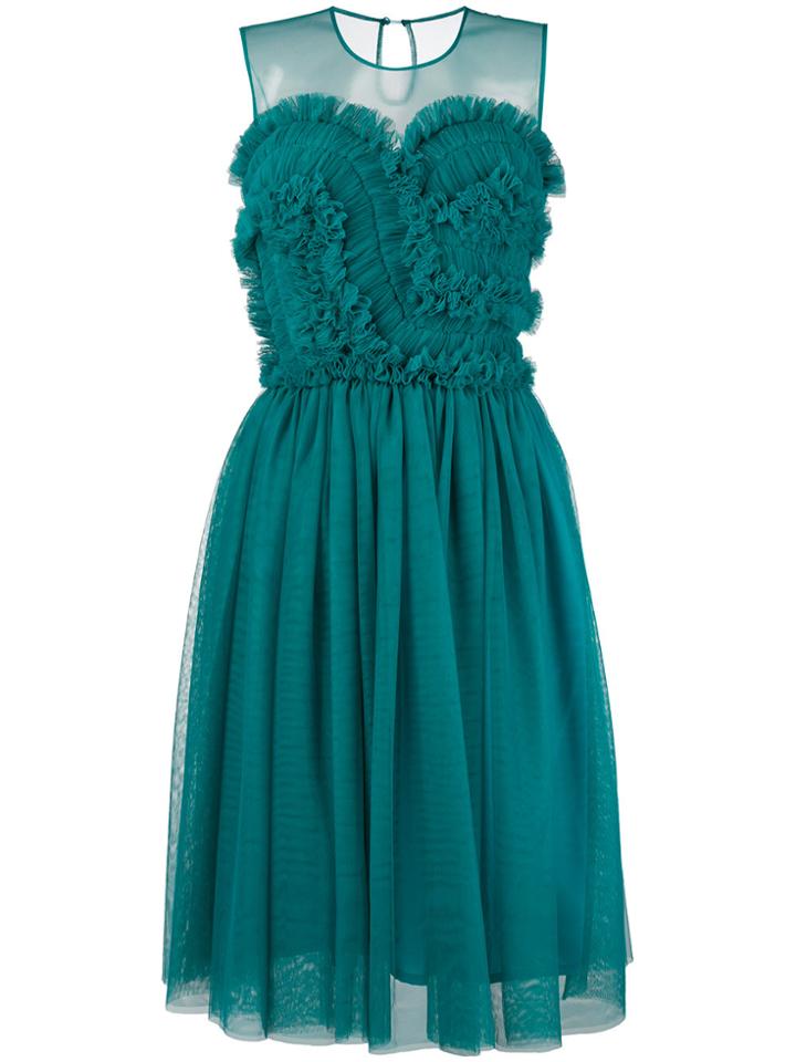 P.a.r.o.s.h. Ruffled Flared Dress - Green