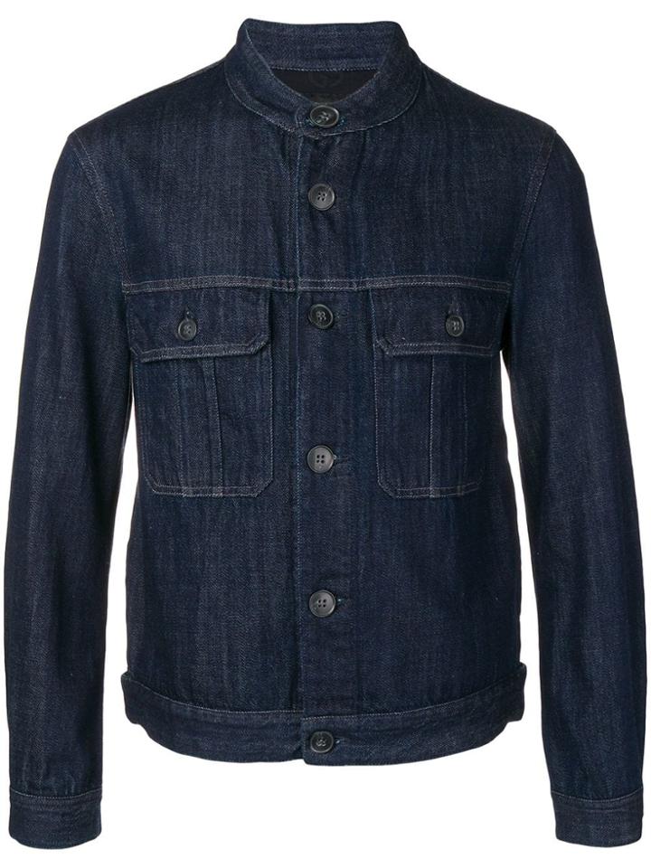 Giorgio Armani Fitted Denim Jacket - Blue
