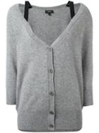 Theory Bell Neckline Button Up Cardigan, Women's, Size: Medium, Grey, Cashmere