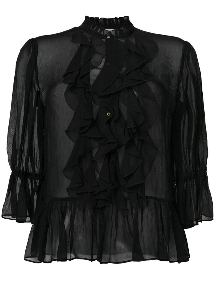Ulla Johnson Frill Peplum Shirt - Black