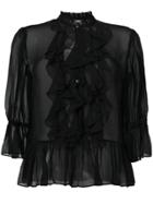 Ulla Johnson Frill Peplum Shirt - Black