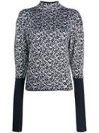 Chloé Floral Knitted Pattern Jumper - Blue
