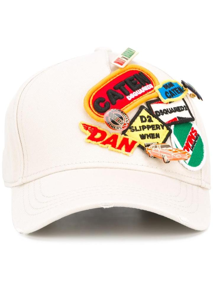 Dsquared2 Logo Patch Baseball Cap, Men's, Nude/neutrals, Cotton