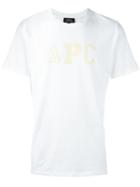 A.p.c. Logo Print T-shirt, Men's, Size: Large, White, Cotton