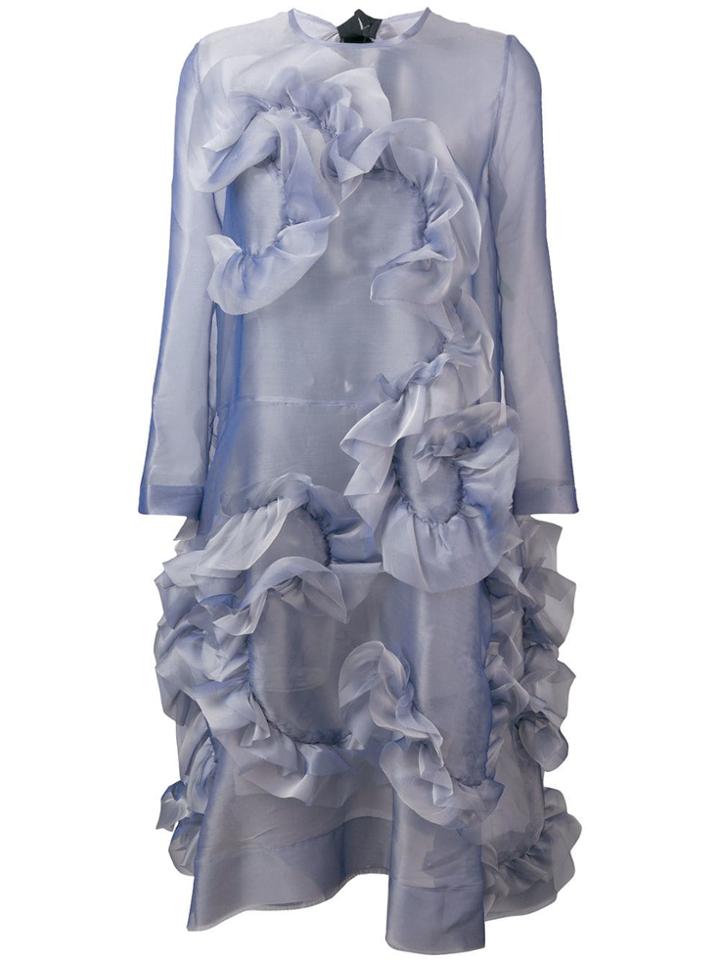 Roberts Wood Frilled Sheer Dress - Blue