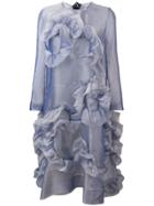 Roberts Wood Frilled Sheer Dress - Blue