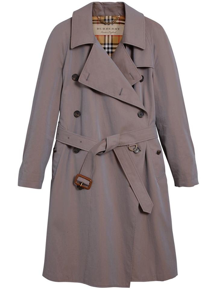 Burberry Tropical Asymmetric Trench Coat - Grey