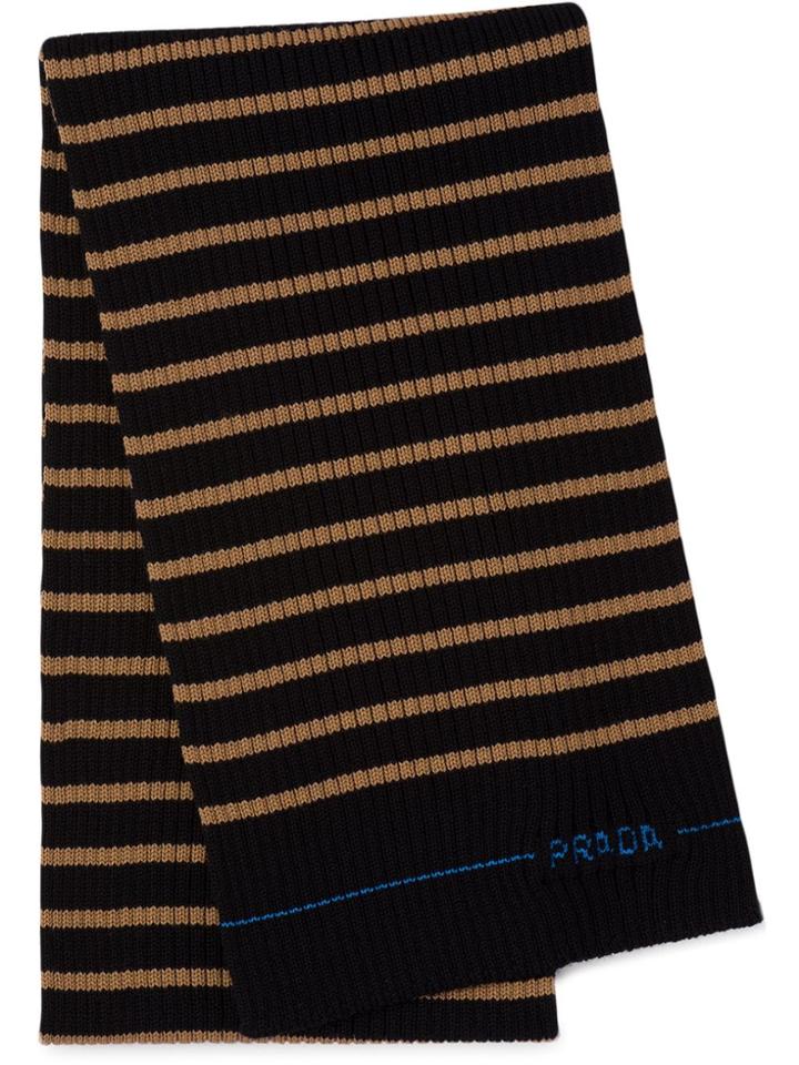 Prada Striped Scarf - Black