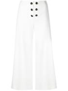 Proenza Schouler Button Detail Culottes, Women's, Size: 4, White, Spandex/elastane/wool