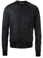 Dolce & Gabbana Panelled Bomber Jacket, Men's, Size: 54, Black, Acrylic/polyamide/wool