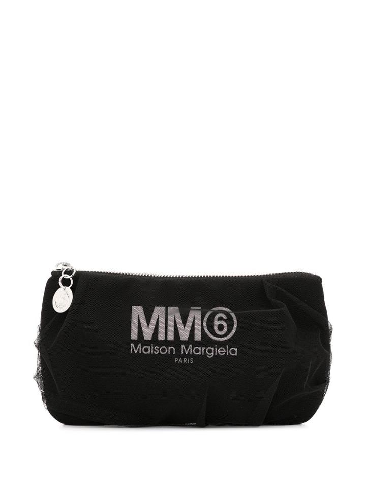 Mm6 Maison Margiela Logo Clutch Bag - Black