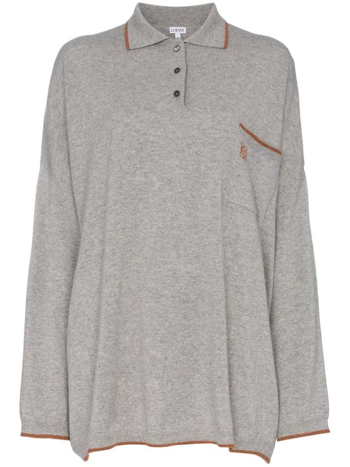 Loewe Oversize Cashmere Poloneck Jumper - Grey