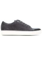 Lanvin Contrasted Toe Cap Sneakers, Men's, Size: 15, Grey, Suede/patent Leather/rubber